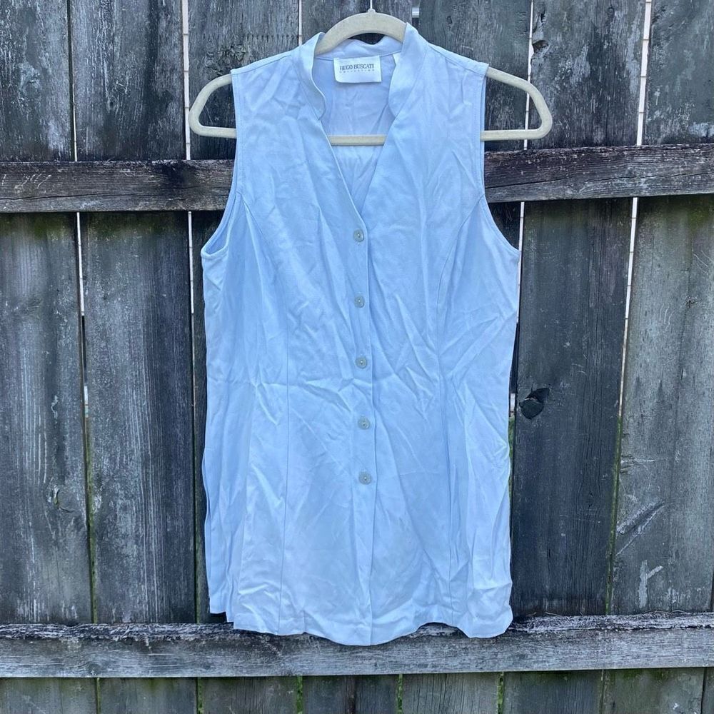 ‎Hugo Buscati Light Blue Button Front Tunic | 10
